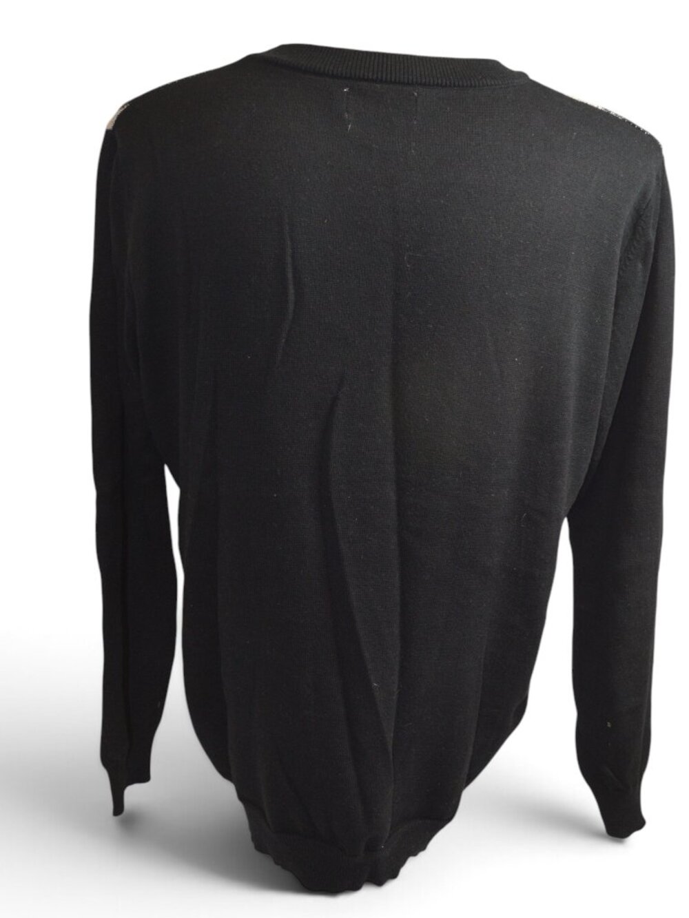 OXKNIT Womens 2XL Black White Optical Swirl Knit Sweater 100% Cotton Retro - Picture 2 of 2